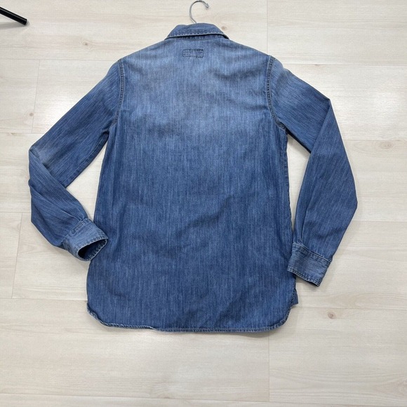 Current/Elliott The Perfect Shirt Women Size 1 Small Denim Cotton Metal Buttons - Picture 10 of 12